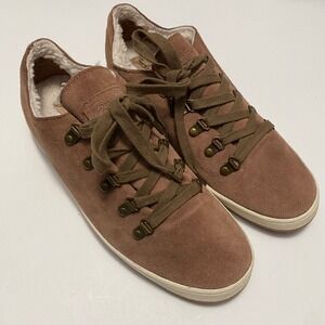 Women's Faux Suede Sherpa Lined Sneakers Brown 9.5 Preppy Streetwear Capsule